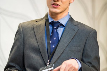 Bullied by a swaggering Conservative: Sam (Simon Lennon)