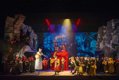 The busyness of it all is tiring: it feels like not just one West End musical, but several crammed together on to the same stage