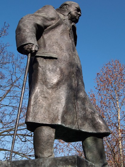 ‘While some observers were impressed, others felt the depiction of a doddery Churchill propped up on a walking stick unbecoming’