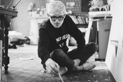 David Hockney at work in his studio, c.1967