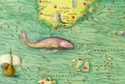 Iceland, depicted in a World Atlas of 1553