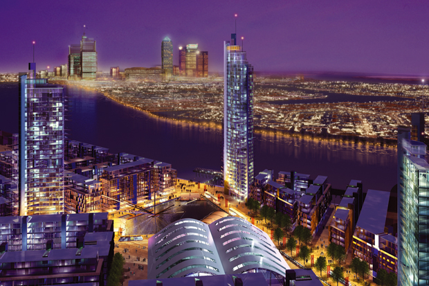 Proposal for Convoys Wharf, Deptford: a new commuter enclave with a nice view