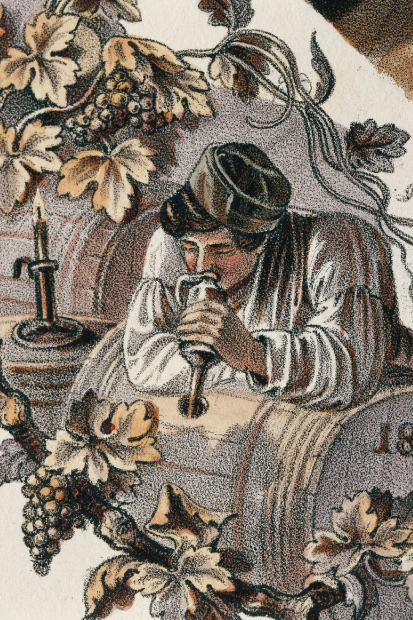 Wine tasting in 19th-century Austria