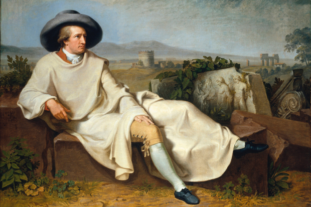 The undiscovered country: ‘Germany? Where is it?’, asked Goethe and Schiller in a collaborative poem. ‘I don’t know where to find such a place.’ Above: ‘Goethe in the Roman Campagna’, 1787, by Johann Tischbein, currently on show at the British Museum
