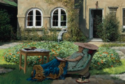 Rex Whistler’s portrait of Edith Olivier on a day bed at Daye House, Wilton, 1942