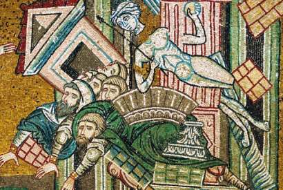 Detail of mosaic depicting the martyrdom of Saints Castus and Cassius, 12th century, at the Cathedral of Monreale, Sicily