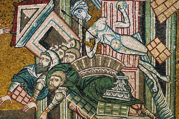Detail of mosaic depicting the martyrdom of Saints Castus and Cassius, 12th century, at the Cathedral of Monreale, Sicily