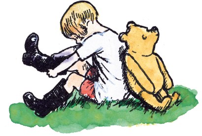 Bear necessities: line block print, 1970, hand coloured by E.H. Shepard