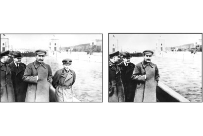 Now you see him, now you don’t: Nikolai Yezhov, nicknamed ‘the poison dwarf’, who as head of the NKVD presided over mass arrests and executions at the height of the Great Purge, was airbrushed from Soviet history after his own execution in 1940