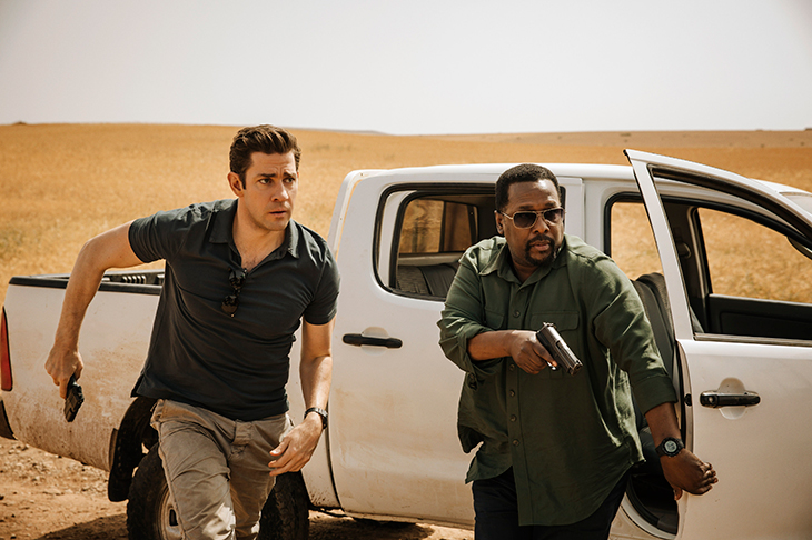It’s trash of course, but high-octane, watchable trash: John Krasinski and Wendell Pierce in Tom Clancy’s Jack Ryan (Amazon Studios)