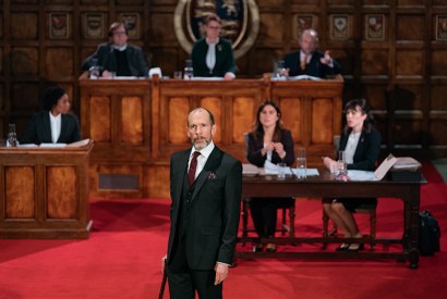 Court in the act: Simon Paisley Day as Sir Walter Raleigh in Ralegh: The Treason Trial at the Sam Wanamaker Playhouse