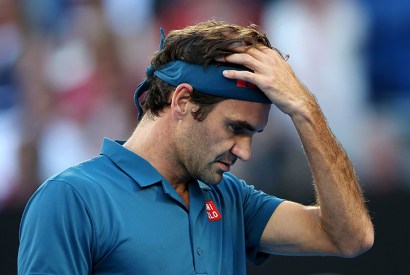 Roger Federer during his fourth round match against Stefanos Tsitsipas in the 2019 Australian Credit: photo by Jack Thomas/Getty Images