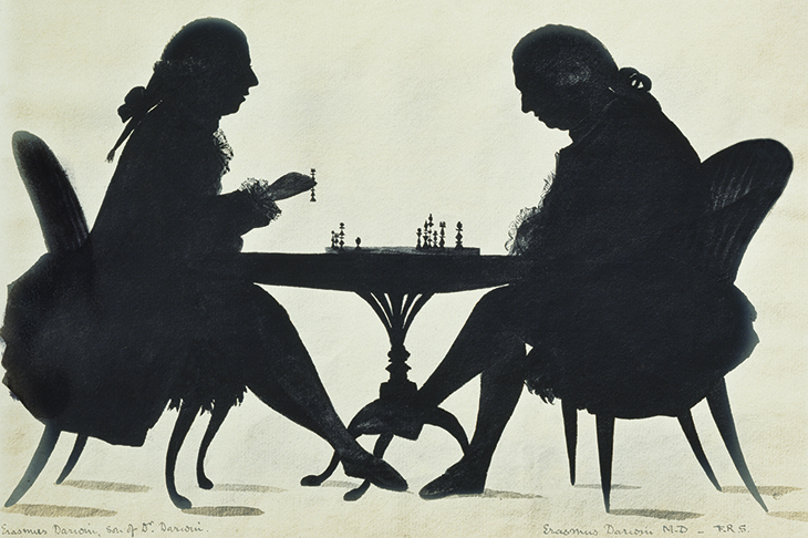 Dr Erasmus Darwin playing chess with his son, c.1780