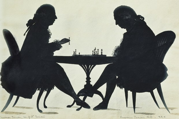 Dr Erasmus Darwin playing chess with his son, c.1780