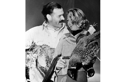 Hemingway with Martha Gellhorn on a shooting expedition, c.1940