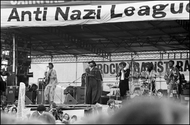 Steel Pulse perform at a concert organised by Rock Against Racism and the Anti-Nazi League at Victoria Park, Hackney in 1978.