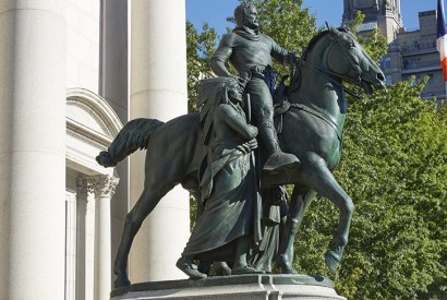 The father of American imperialism: Rough Rider Teddy Roosevelt (with a Native American companion)