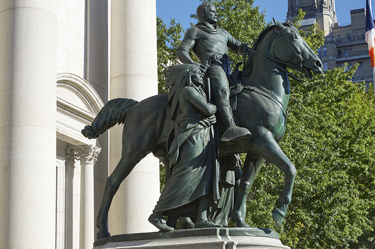 The father of American imperialism: Rough Rider Teddy Roosevelt (with a Native American companion)