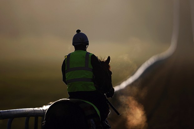 Preparing to ride up Warren Hill